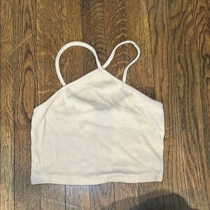 Zara Tan Halter Crop Top